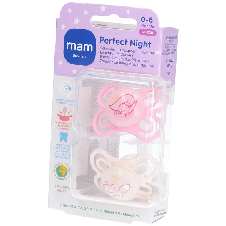 Lot de 2 sucettes perfect night silicone
