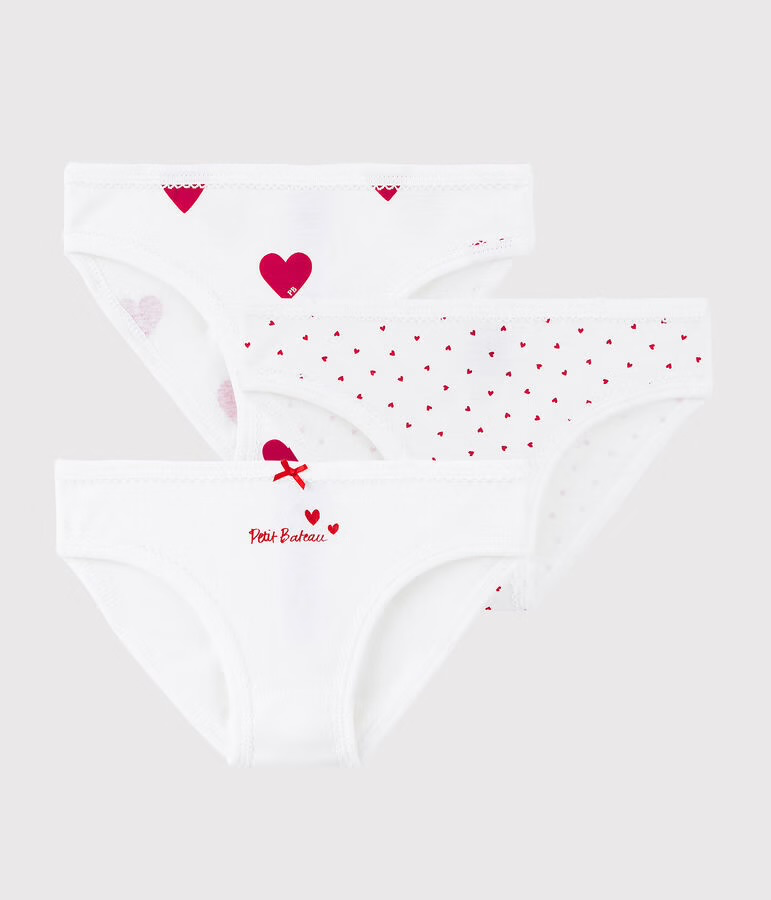 Lot de 3 culottes coeurs