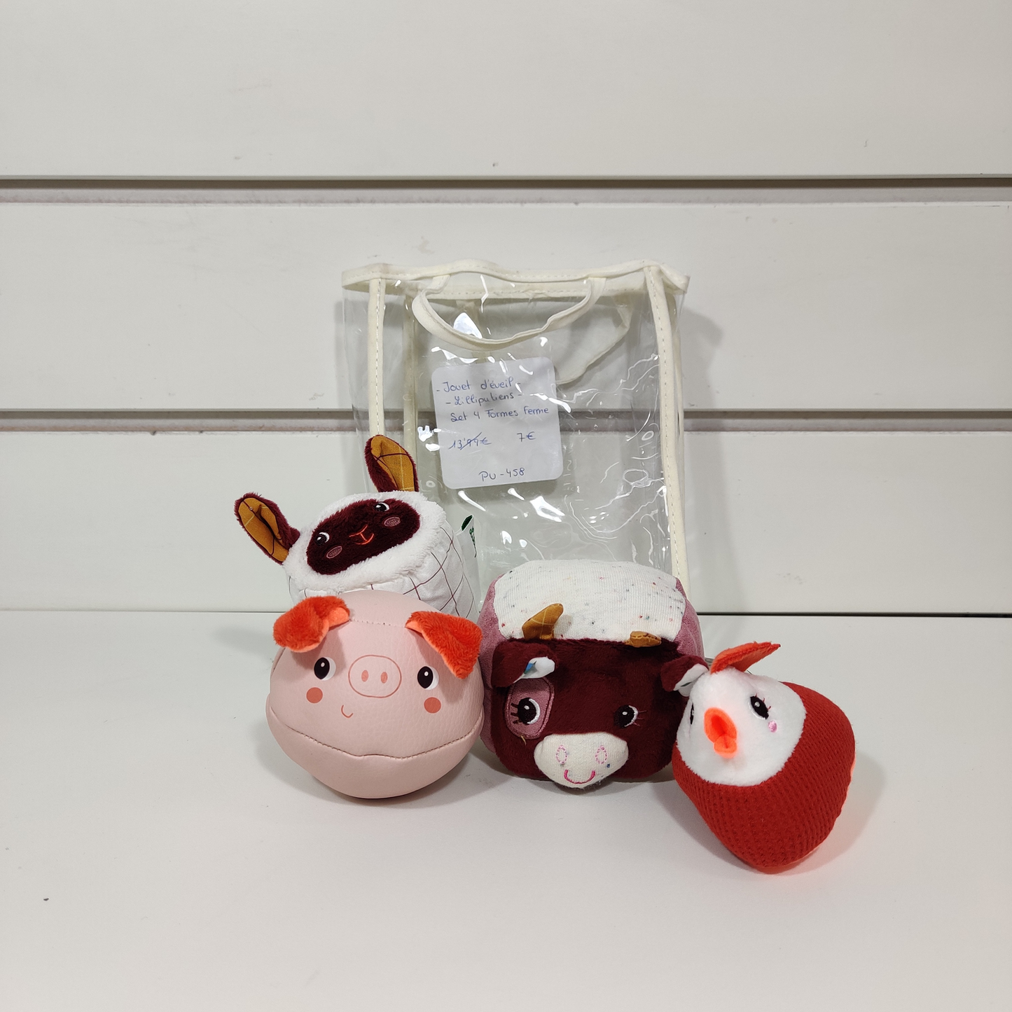Peluche d'activités Set 4 formes ferme