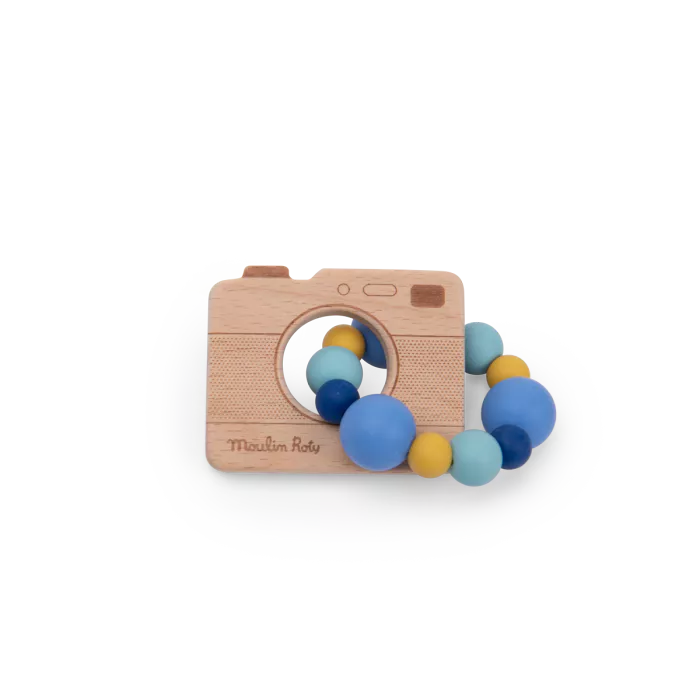 Anneau de dentition en bois et silicone Appareil photo
