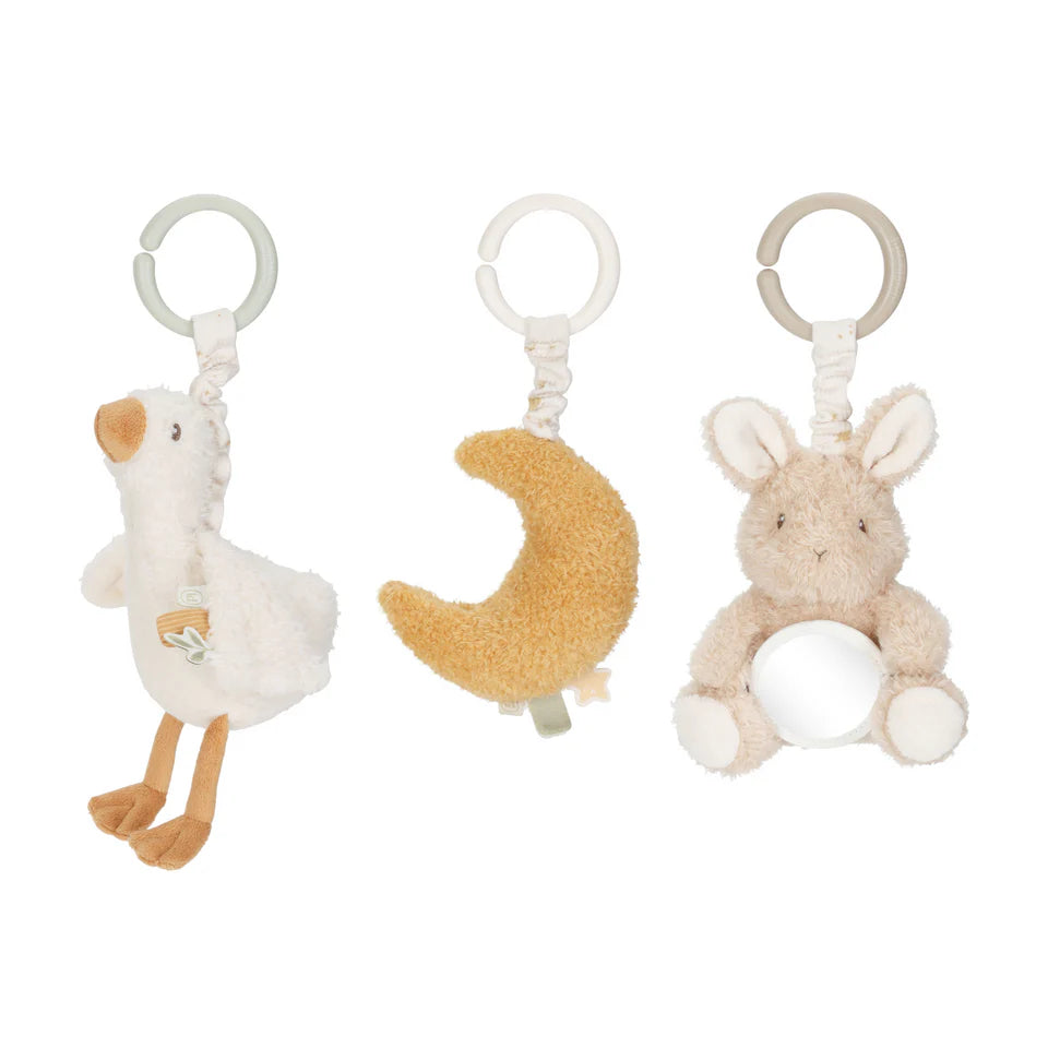 Suspensions d'activités Petite oie, bébé lapin et lune