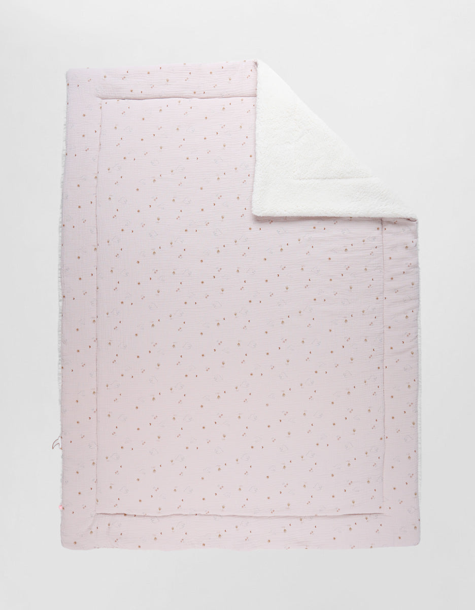 Couverture Mousseline de coton & Sherpa