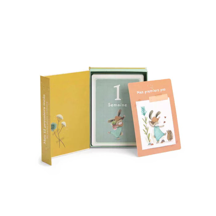 Cartes Mes 12 premiers mois Trois petits lapins (30 cartes)