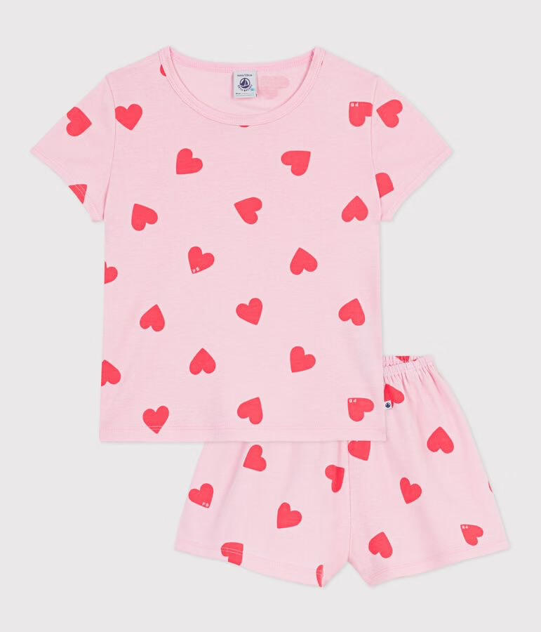 Pyjama short coeurs