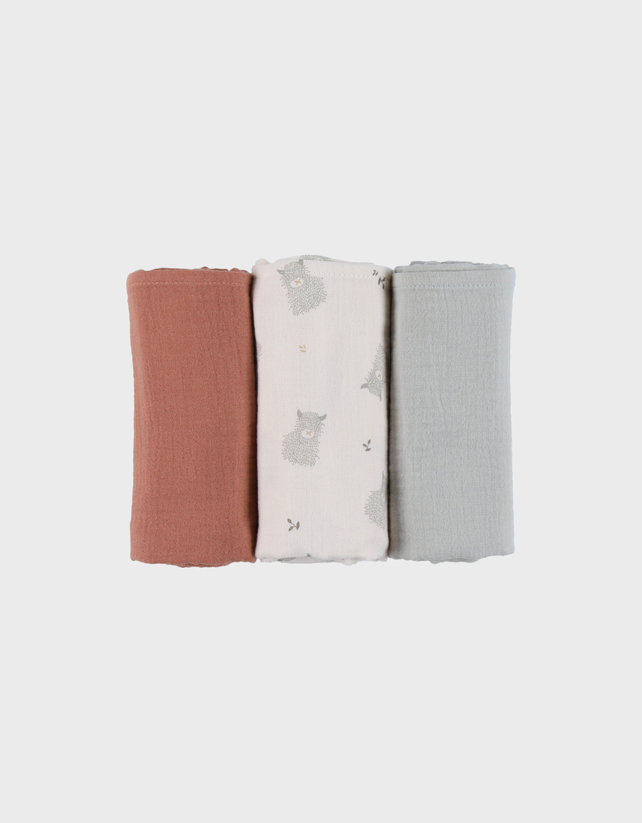 Lot de 3 langes Gaze de coton bio