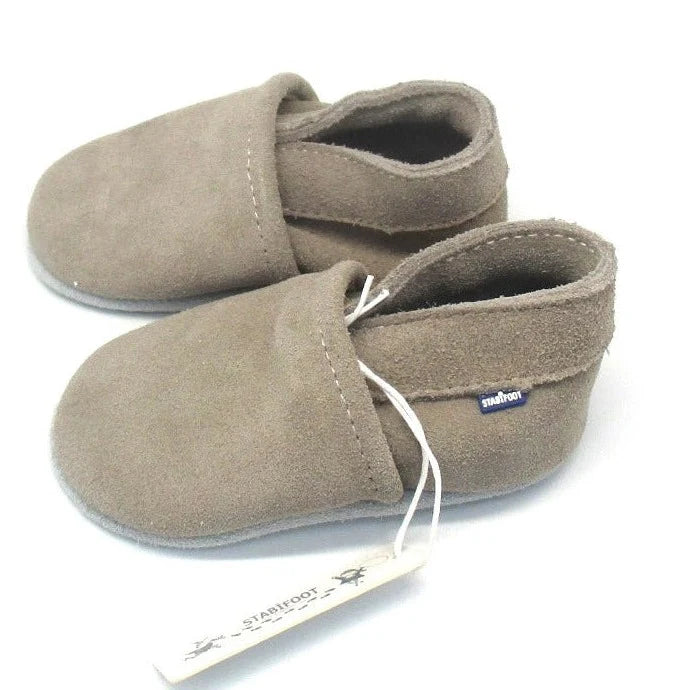 Chaussons en cuir babysoft nickel