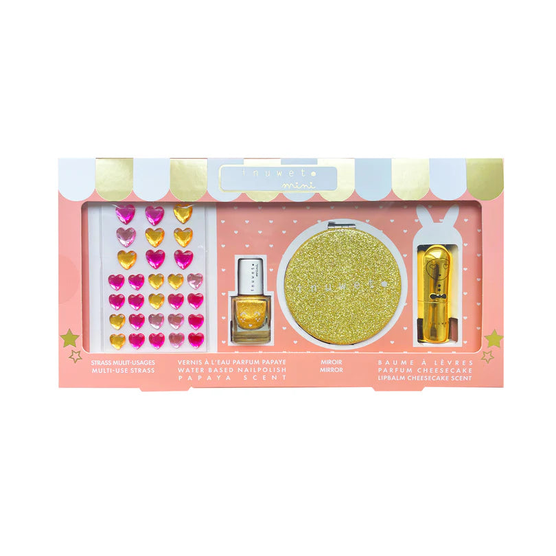 Coffret glitter doré Cheesecake et Papaye