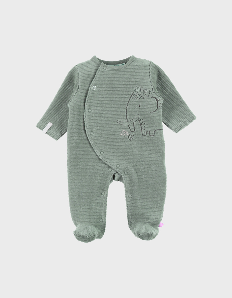 Pyjama en velours avec broderie elephant.