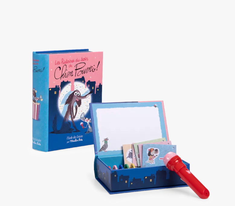 Coffret livre lampe à histoires Chien Pourri