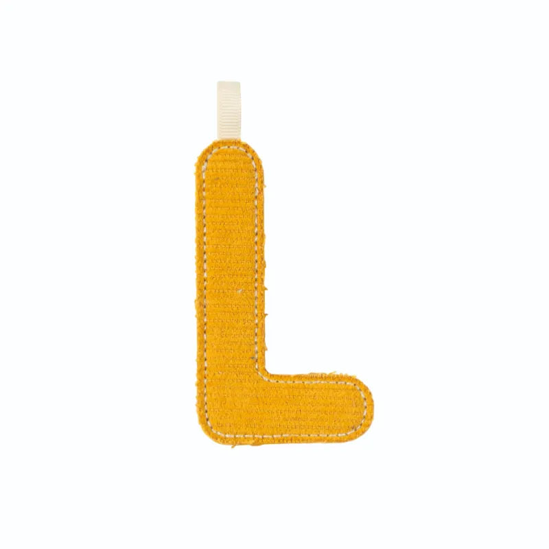 Lettre en tissu L - Jaune