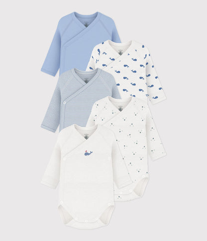 Lot de 5 bodies croises manches longues  Baleine