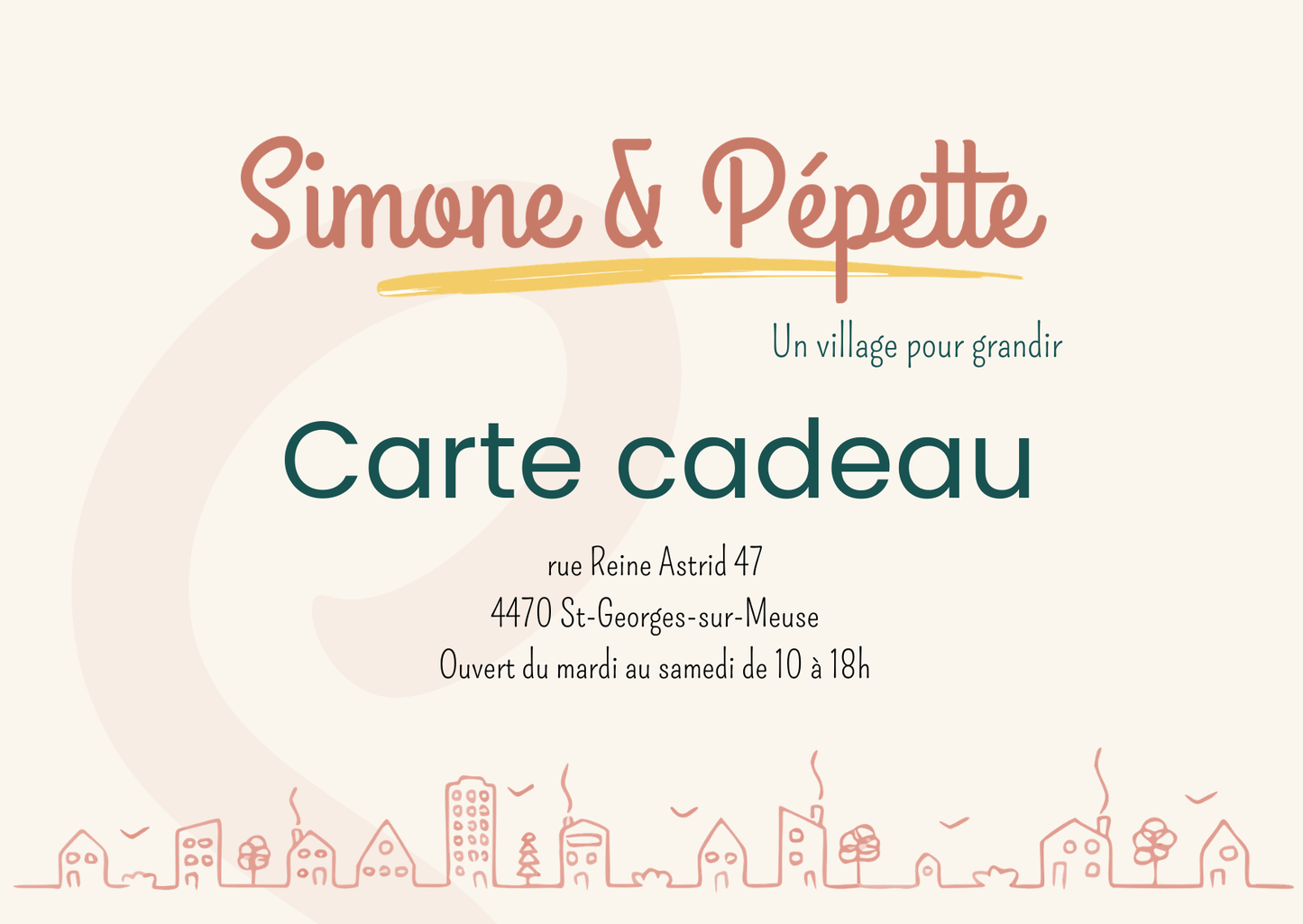 Carte Cadeau Simone & Pépétte