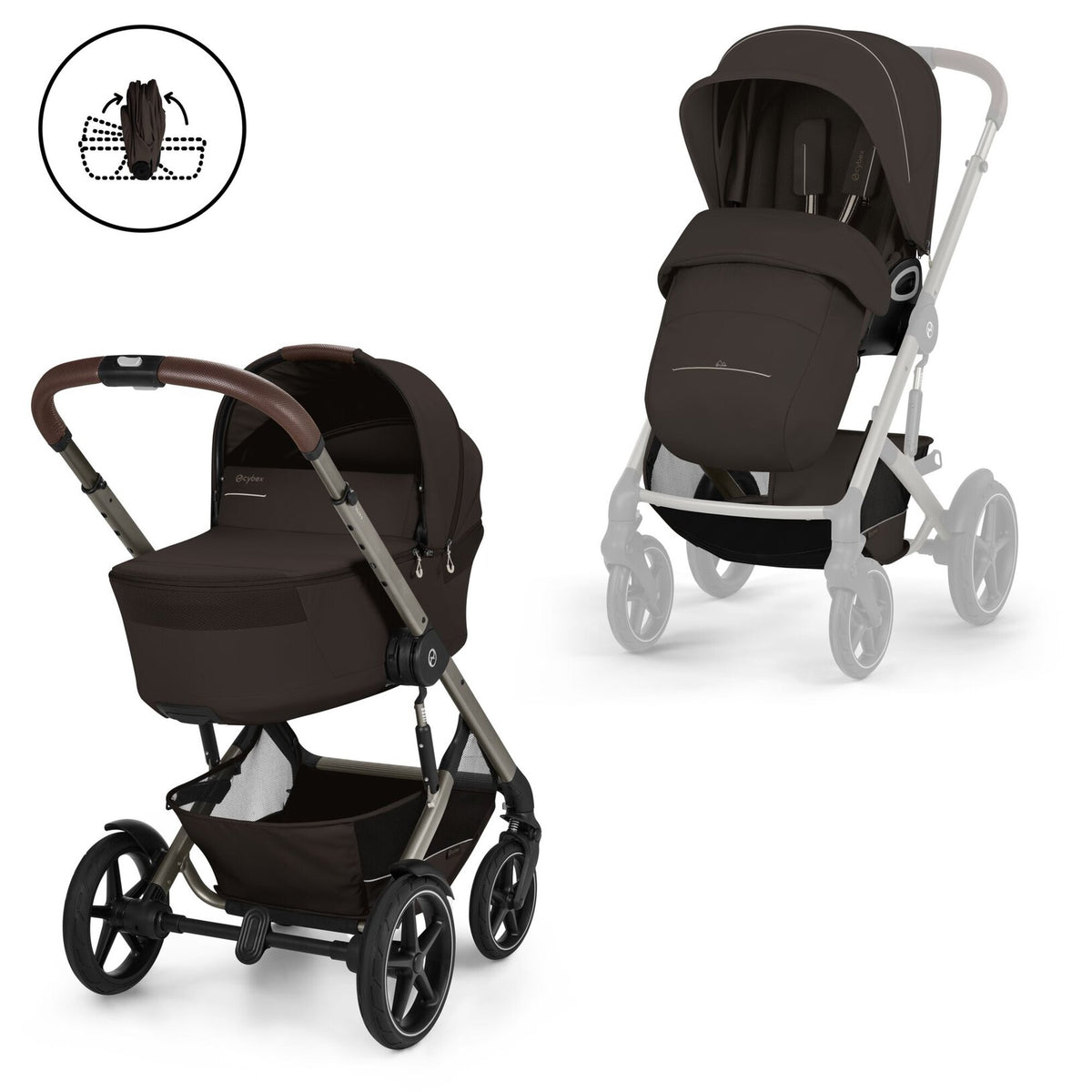 Poussette Talos S Lux avec nacelle pliable