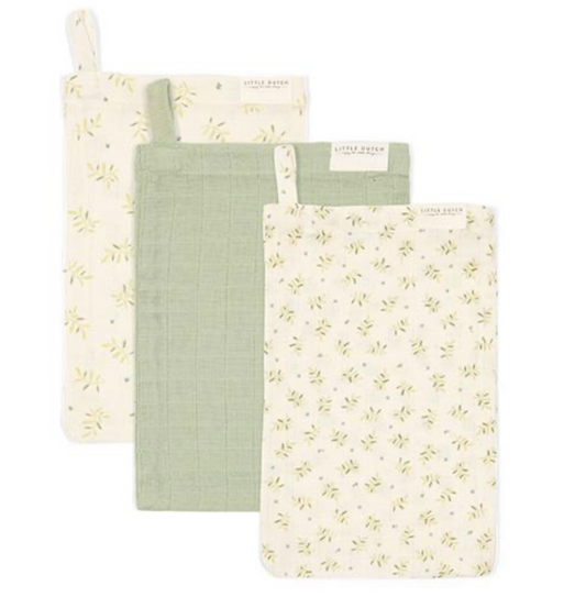 Lot de 3 gants de toilette tétras