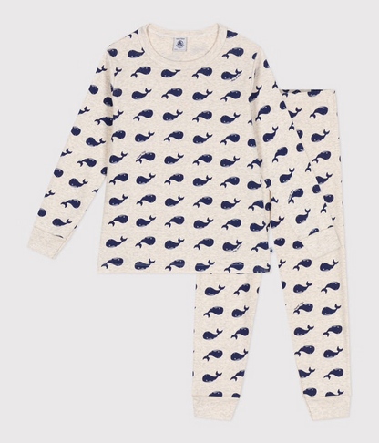 Pyjama 2 pièces en coton baleines