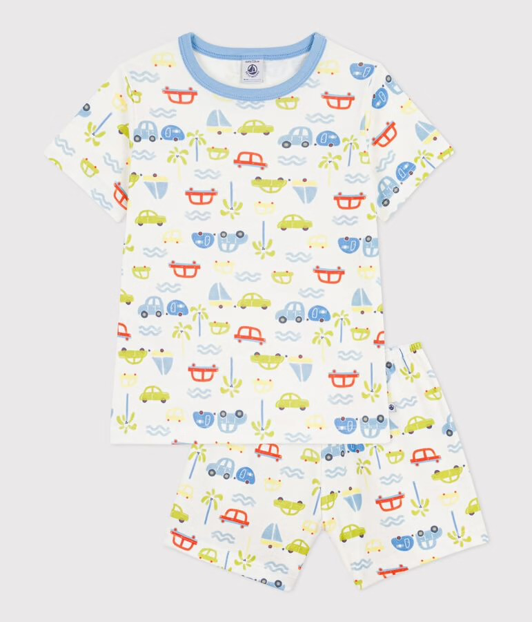 Pyjama short en coton voitures