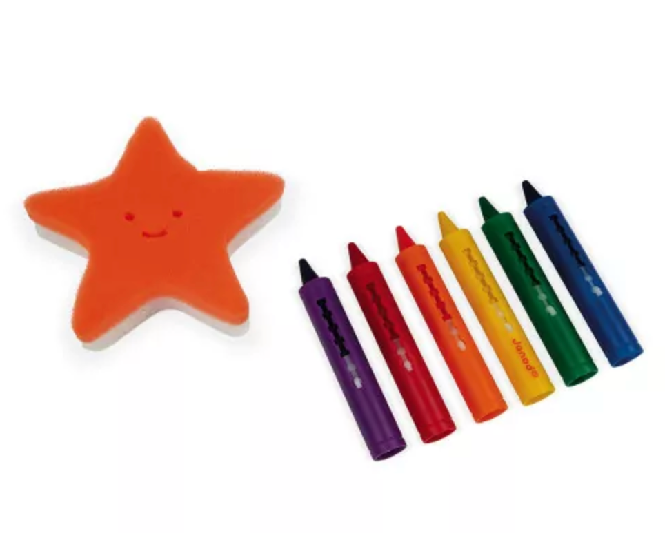 Coloriage pour le bain 6 crayons 1 éponge