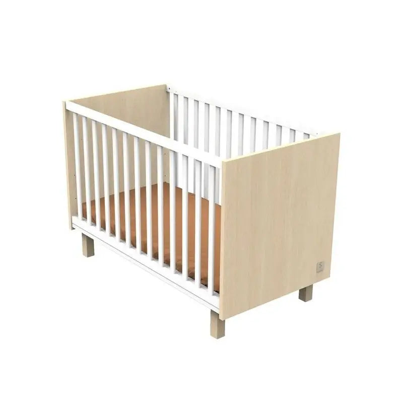Lit Bébé Nature Bois et Blanc