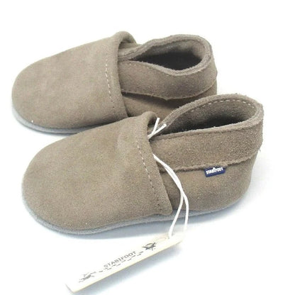 Chaussons en cuir babysoft nickel