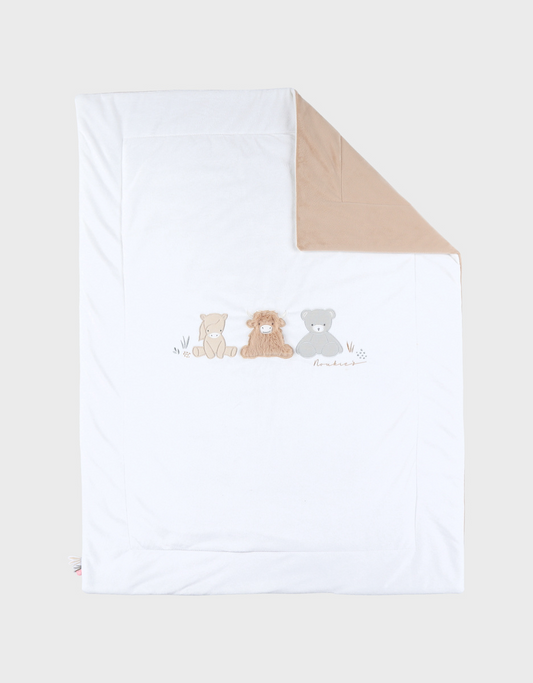Couverture Brodée Fluffy kaki