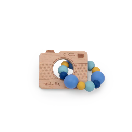 Anneau de dentition en bois et silicone Appareil photo