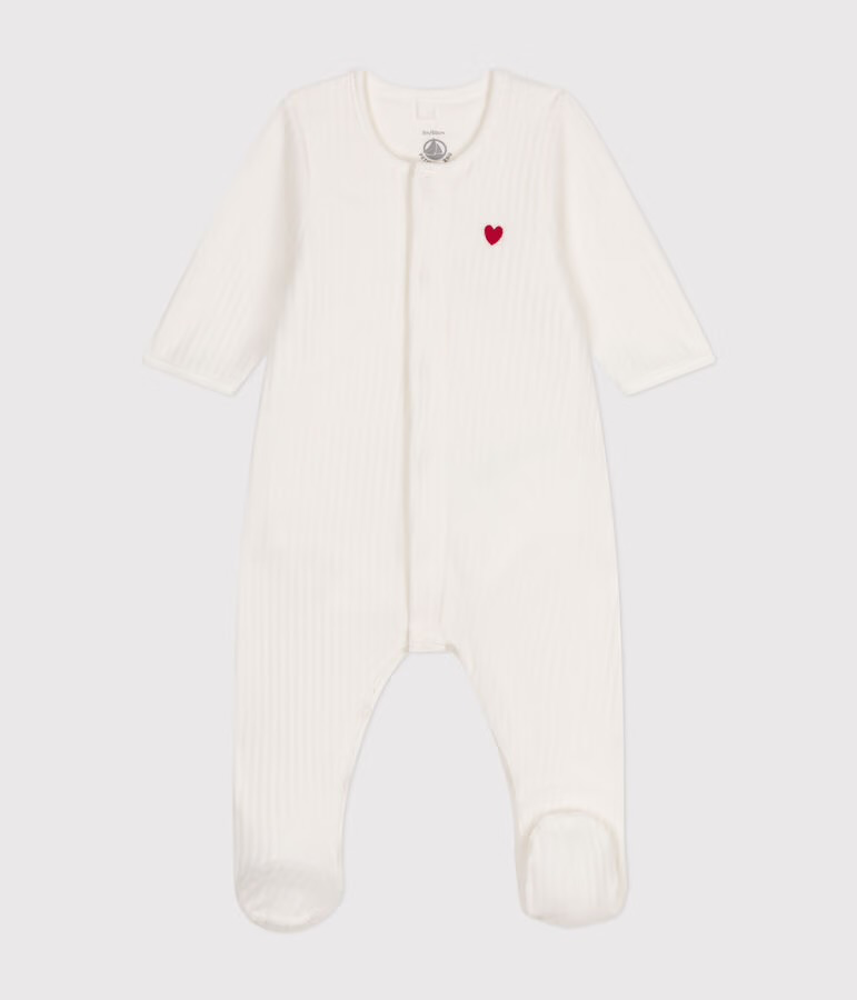 Bodyjama en velours avec coeur