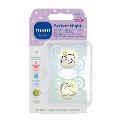 Lot de 2 sucettes perfect night silicone