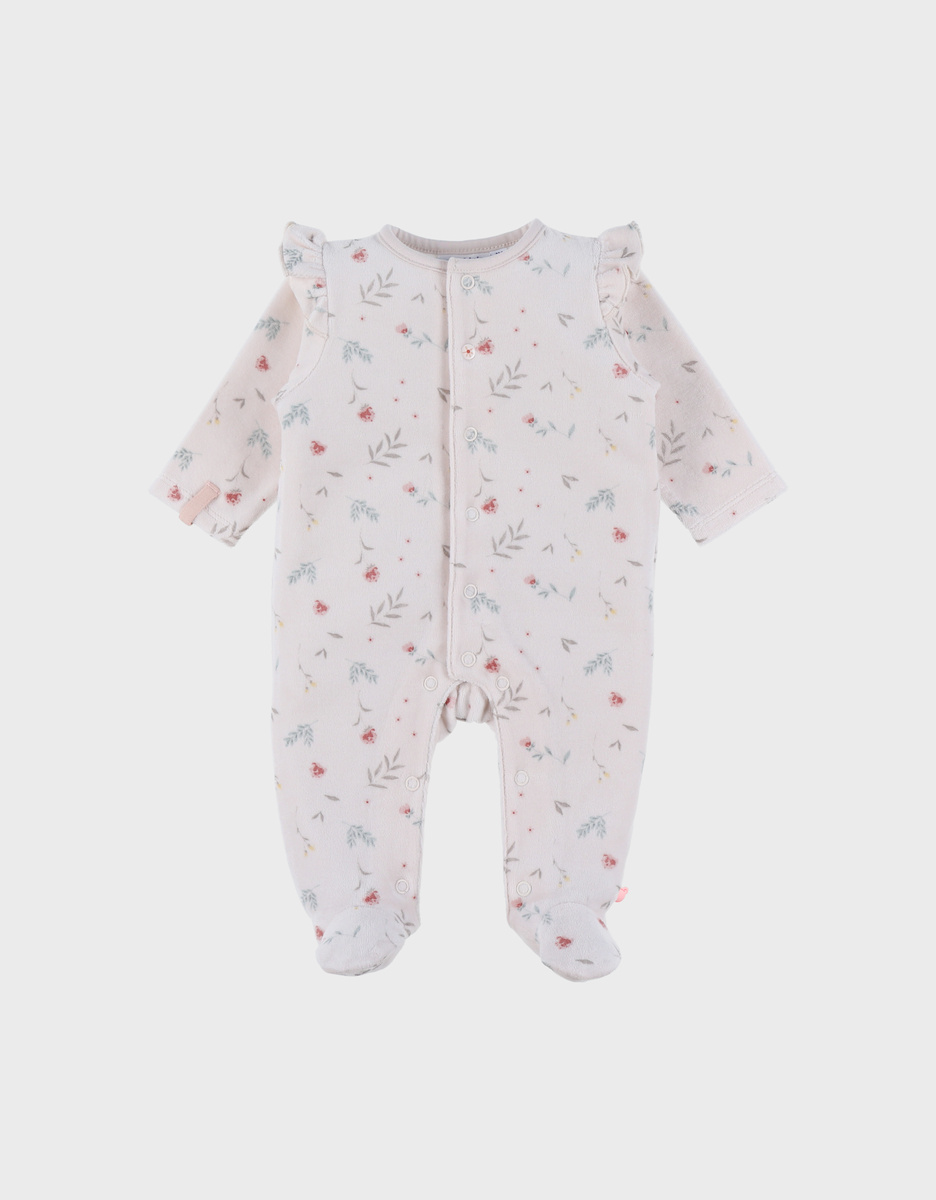 Pyjama en velours fleuris a volant