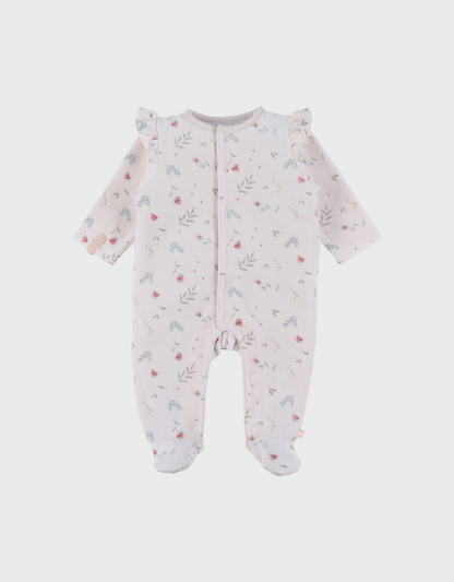 Pyjama en velours fleuris a volant