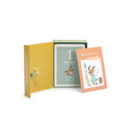 Cartes Mes 12 premiers mois Trois petits lapins (30 cartes)