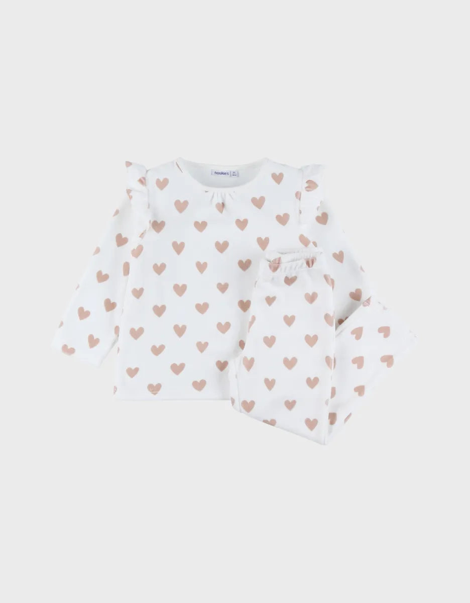 Pyjama en velours 2pieces coeur