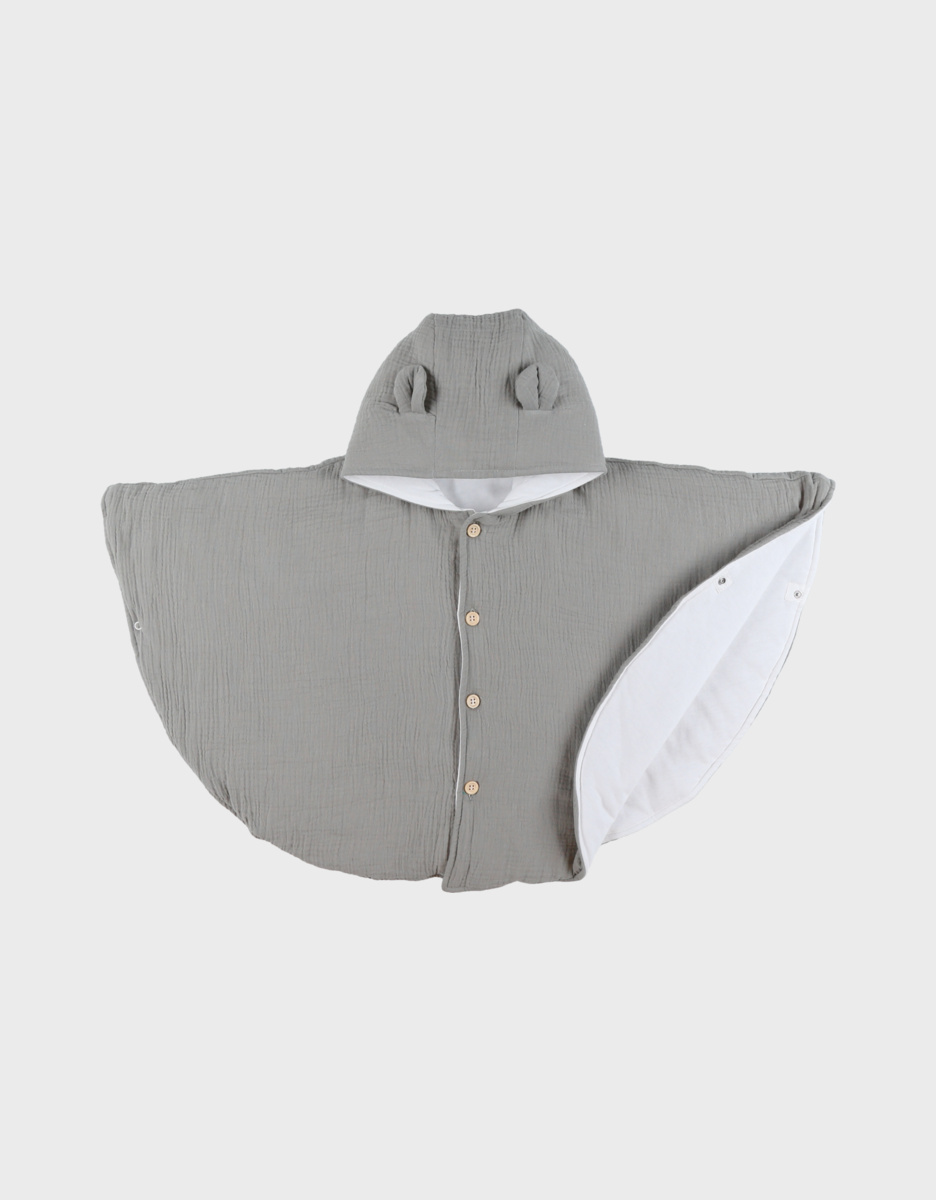 Poncho de voyage mousseline de coton bio