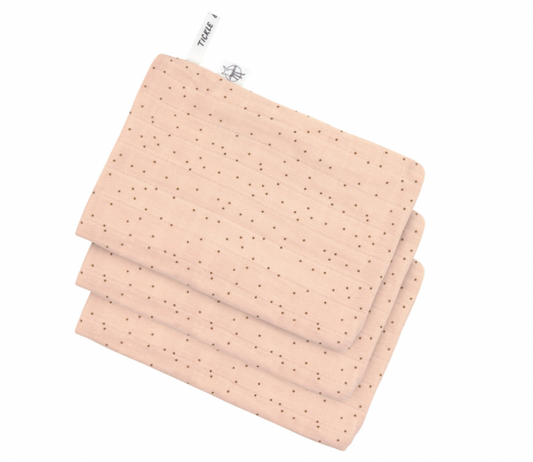 Lot de 3 gants de toilette en mousseline