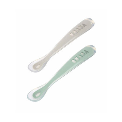 2 cuillères silicone premier âge (avec boîte de transport)