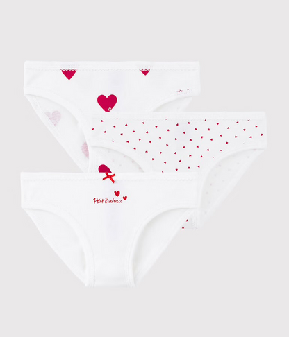 Lot de 3 culottes coeurs