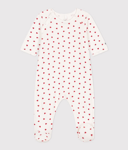 Pyjama en velours coeurs