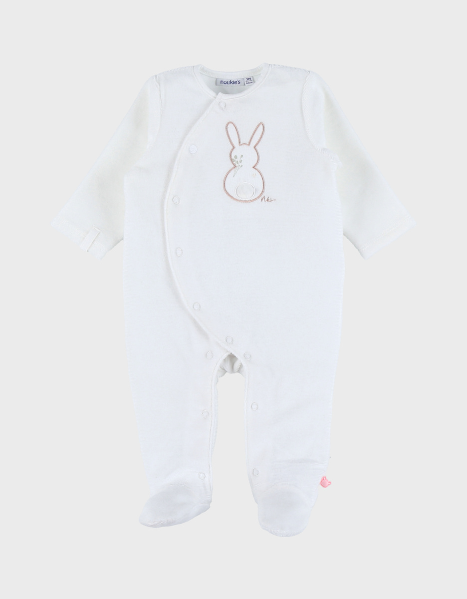 Pyjama en velours lapin brodé