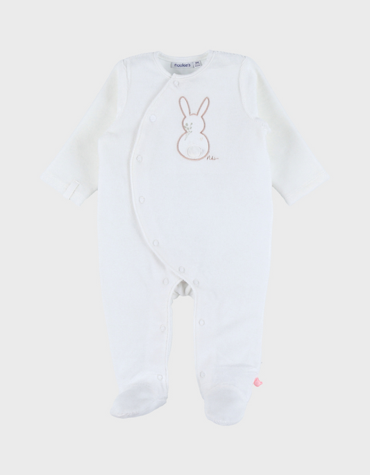 Pyjama en velours lapin brodé