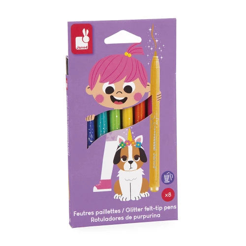 Feutres à paillettes x8