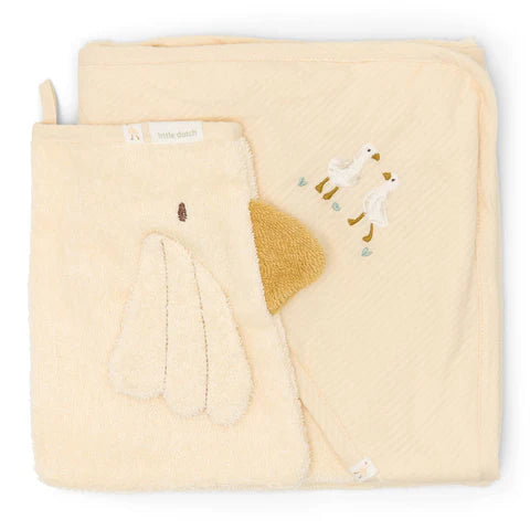 Coffret Cadeau gant de toilette cape de bain Oie