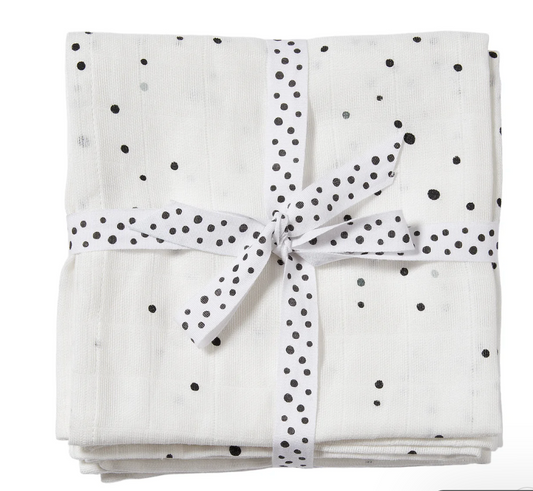 Lot de 2 langes dreamy dots white