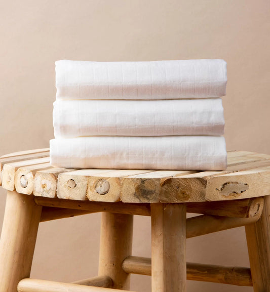 Set de 3 Langes Coton Bio unis