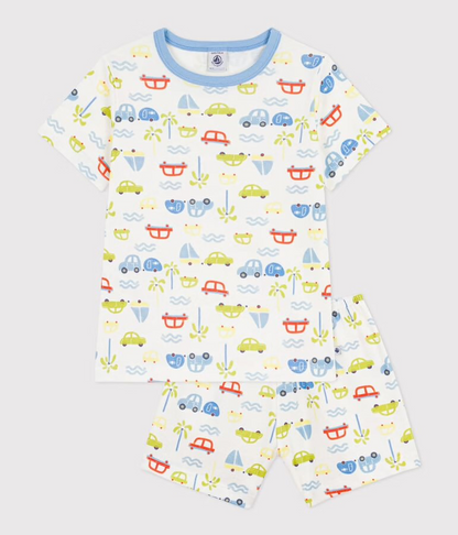 Pyjama short en coton voitures