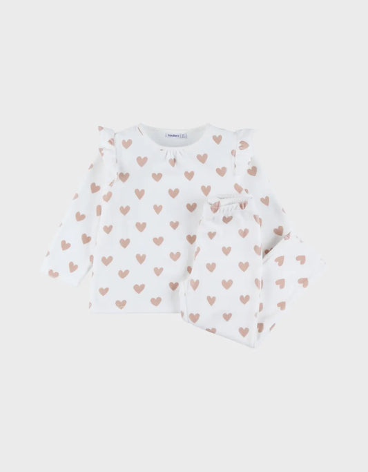 Pyjama en velours 2pieces coeur