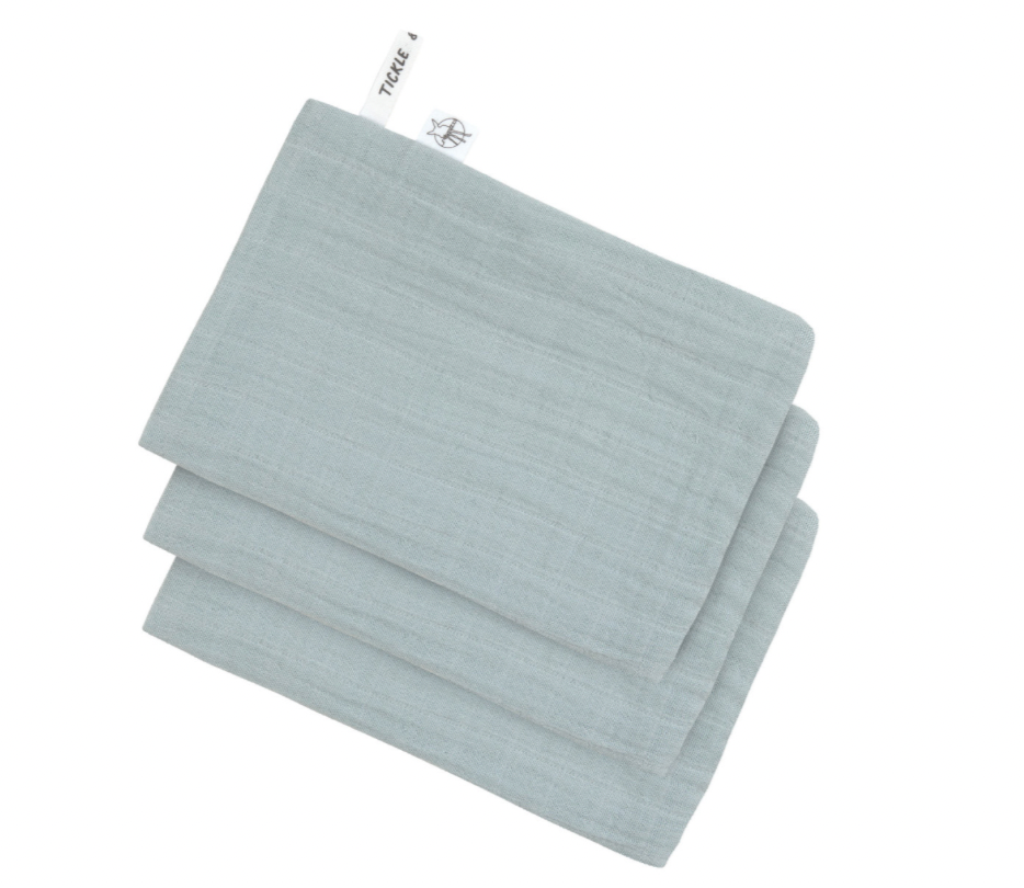Lot de 3 gants de toilette en mousseline
