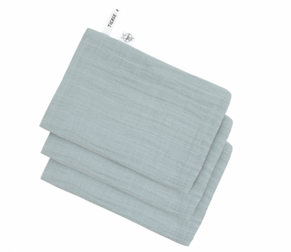 Lot de 3 gants de toilette en mousseline