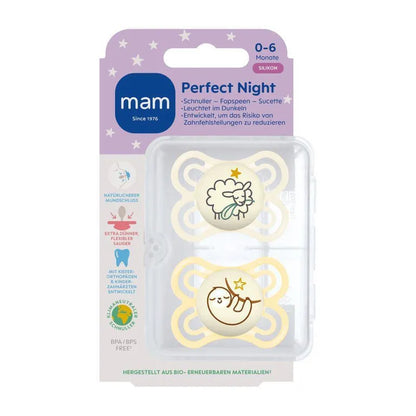 Lot de 2 sucettes perfect night silicone