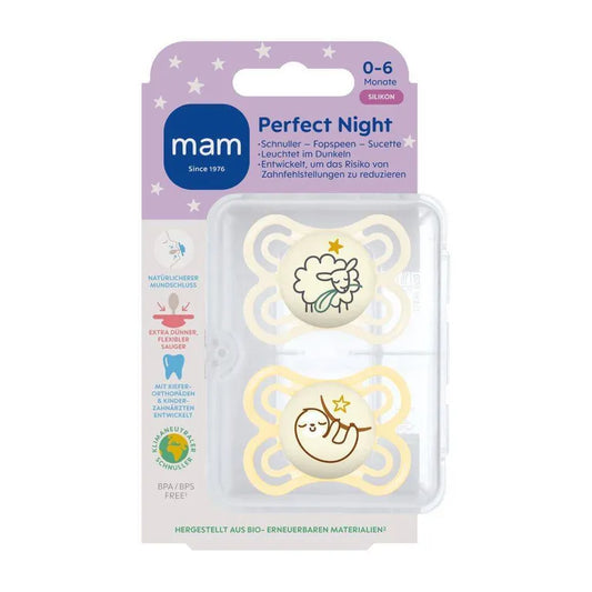 Lot de 2 sucettes perfect night silicone