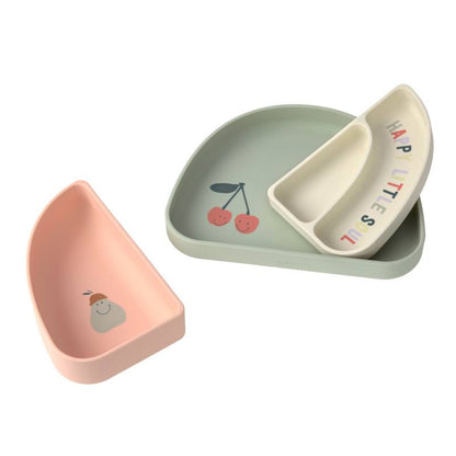 Lot de 3 assiettes combinables en silicone